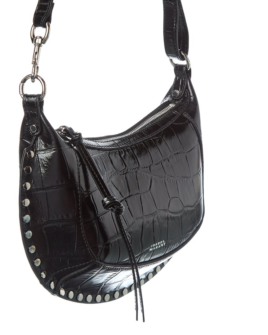 oskan moon croc-embossed leather hobo bag