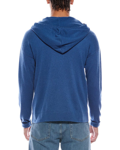 button up wool & cashmere-blend hoodie