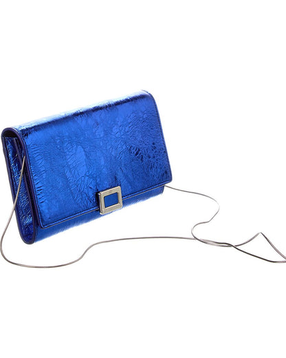mini buckle leather wallet on chain