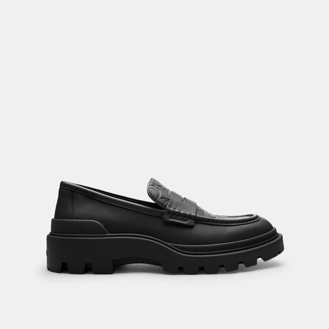 platform loafer with signature print