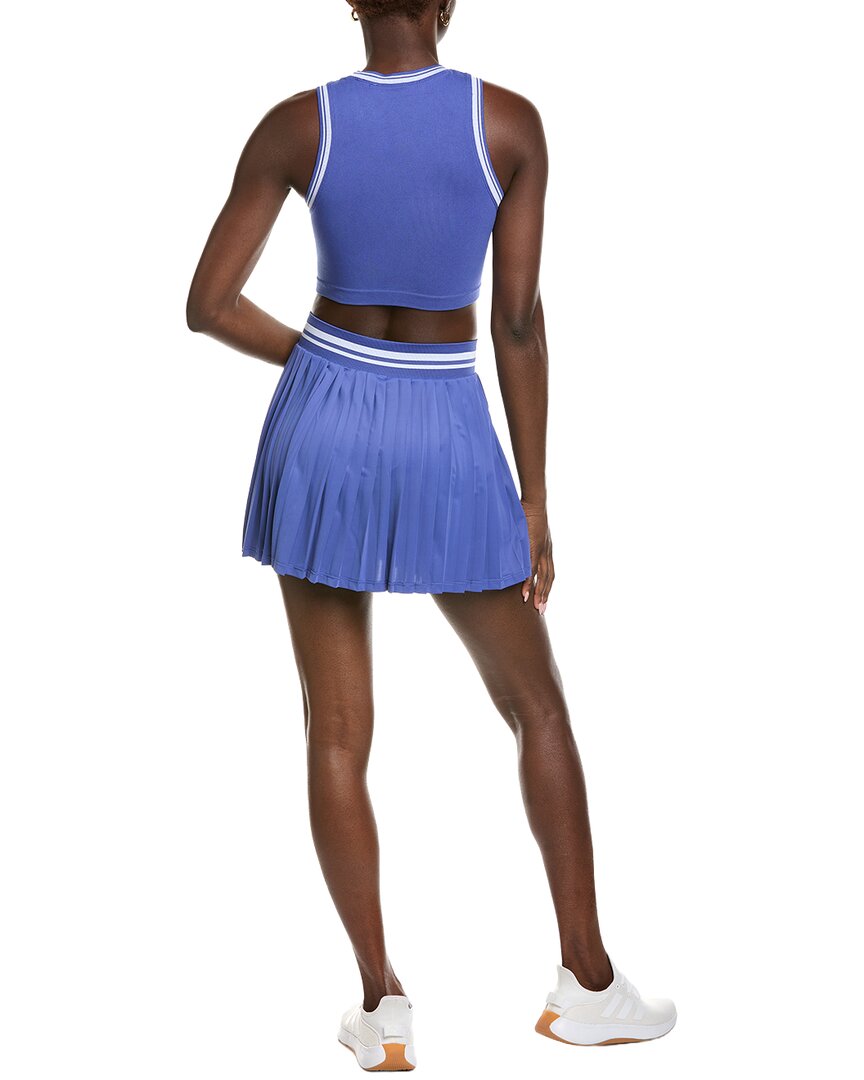 2pc varsity stripes pleated tennis tank & skort set