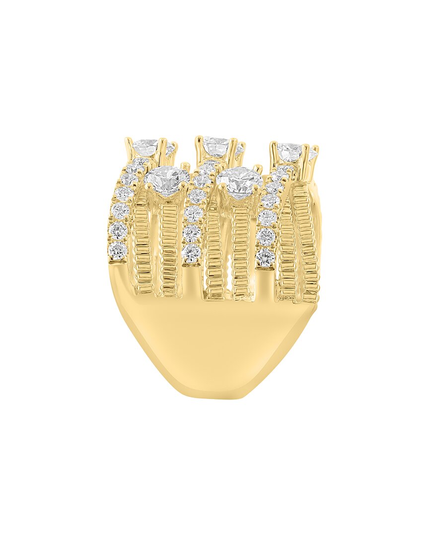 gold over silver 2.92 ct. tw. lab-grown diamond ring