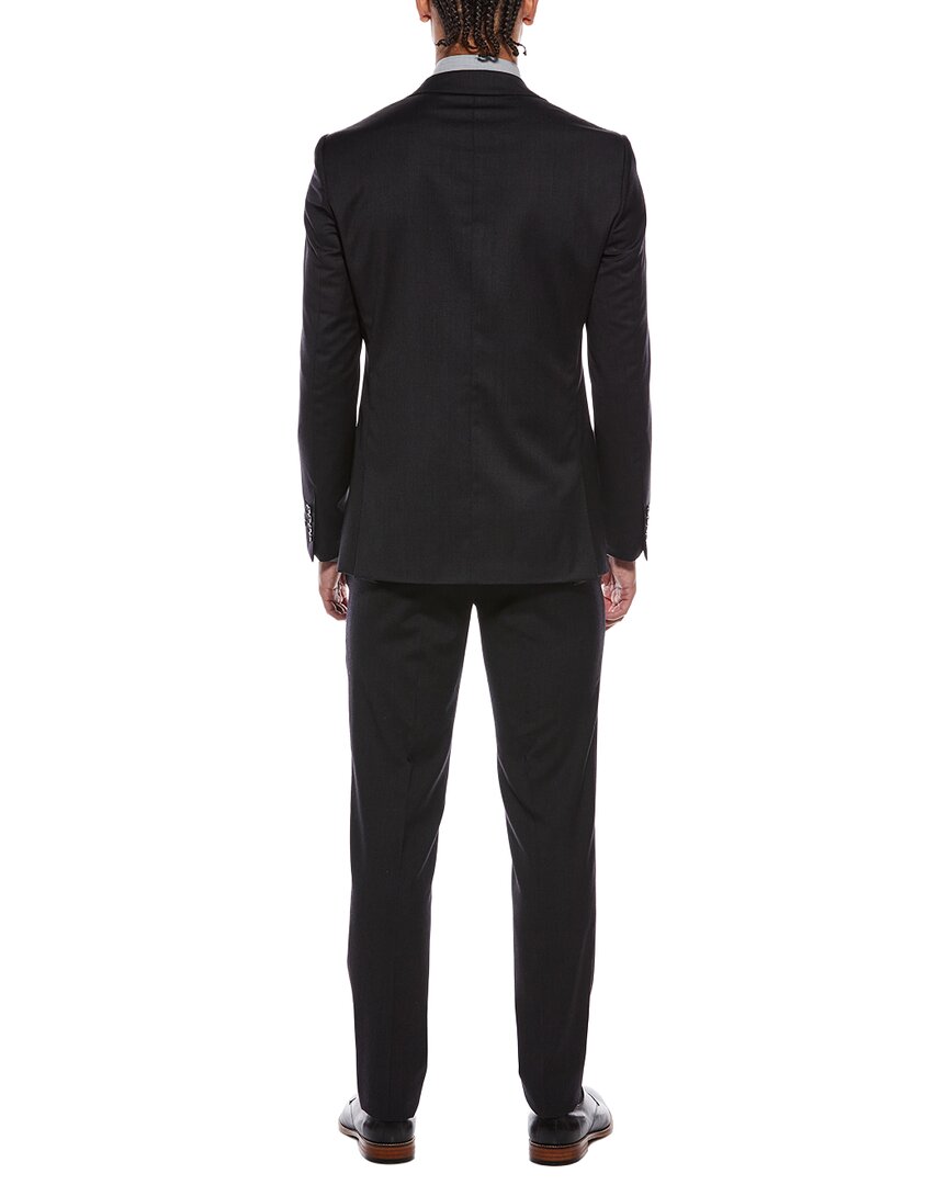 2pc wool suit with flat front pant