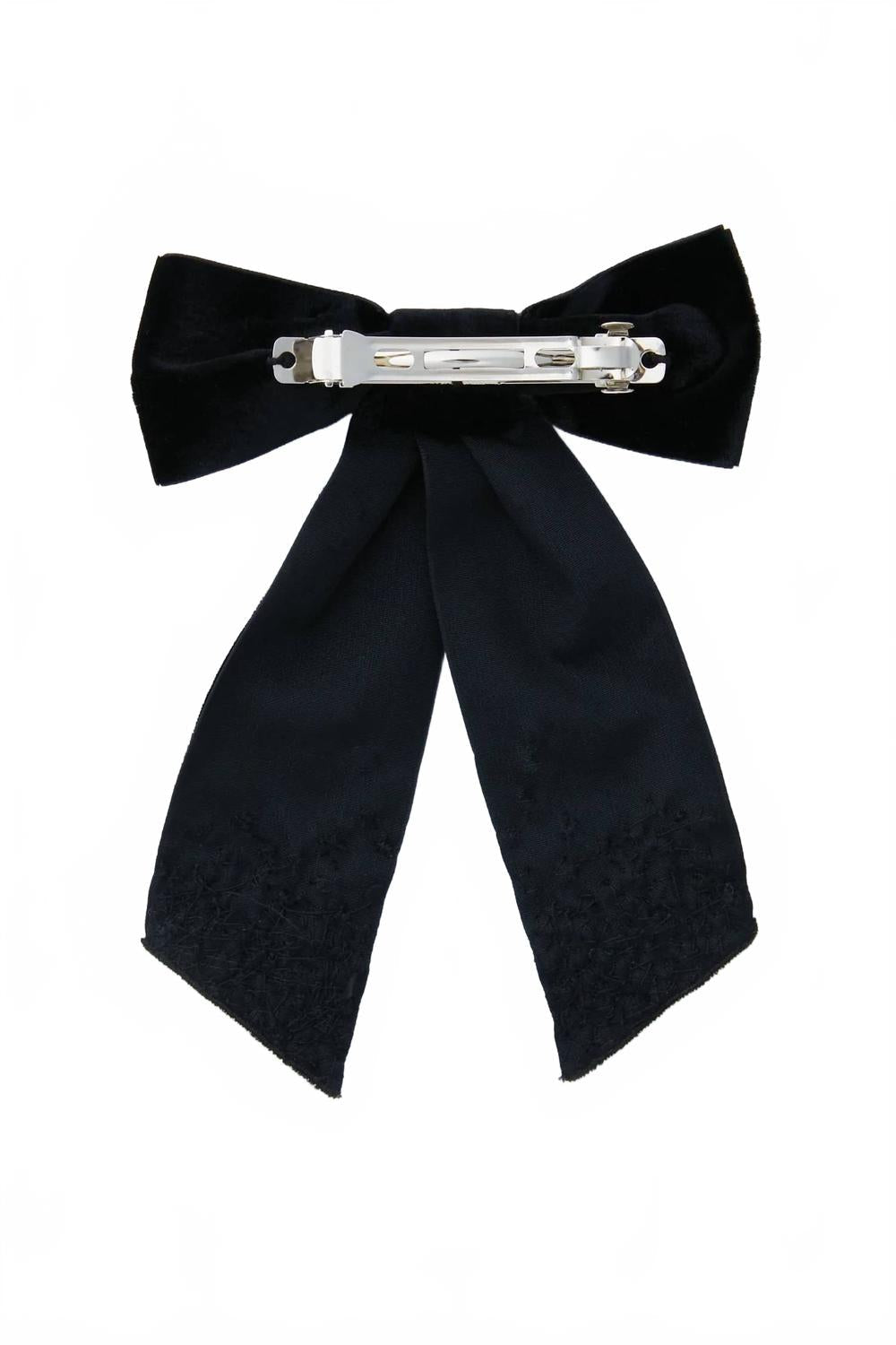 matilee velvet bow in black
