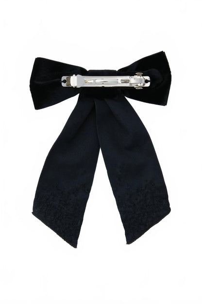 matilee velvet bow in black