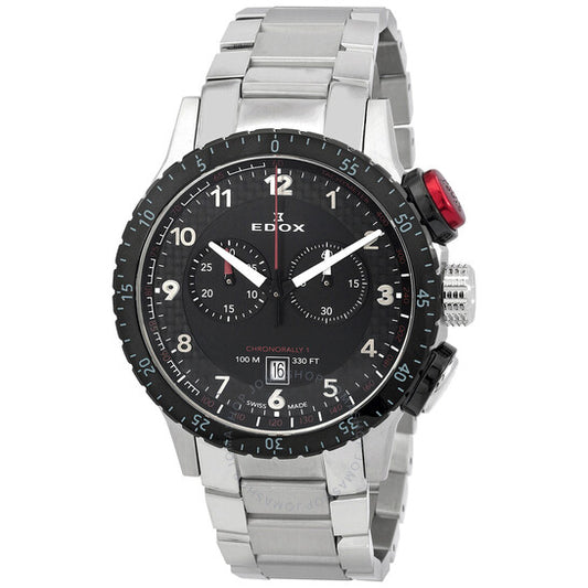 Edox, Chronorally 1 Chronograph Quartz Black Dial Men's Watch