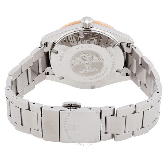 ساعة Edox Skydiver أوتوماتيكية للرجال بمينا أسود