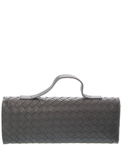 faye hand-woven leather clutch