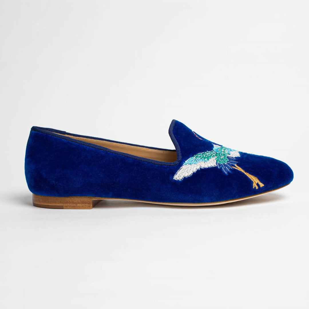 crane slipper in peacock