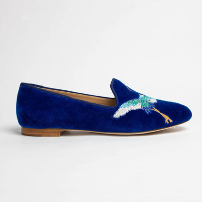 crane slipper in peacock