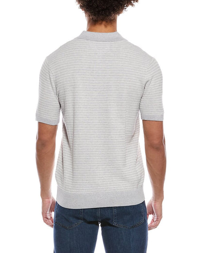 mix stitch polo sweater