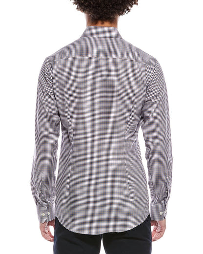 micro check fine twill slim fit shirt