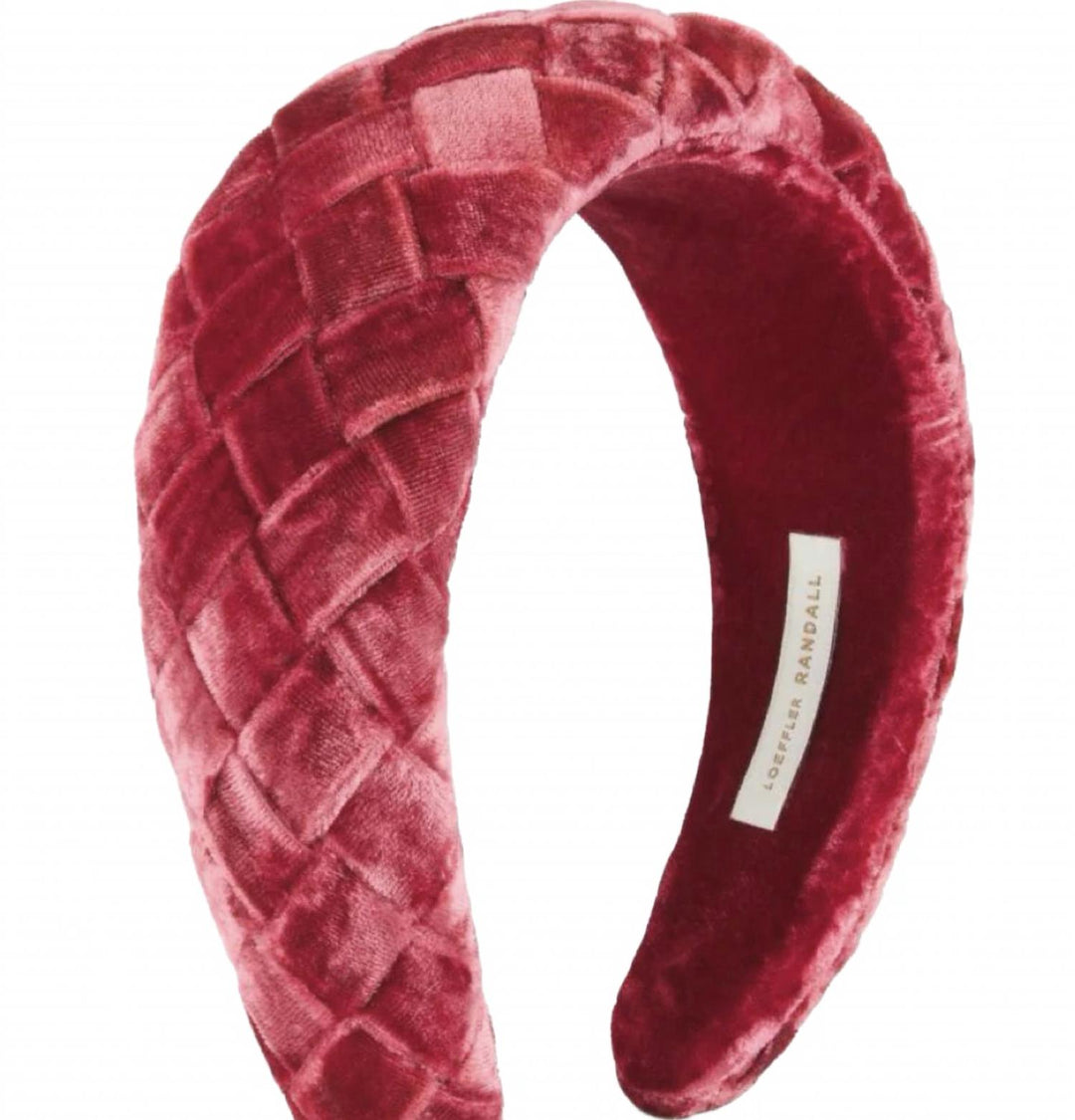 women's puffy braided headband in tea rose