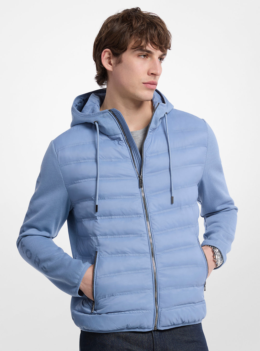 galway quilted mixed-media jacket
