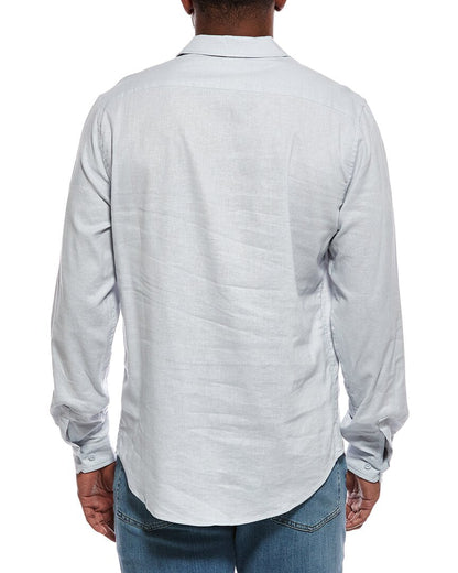 stretch linen-blend shirt