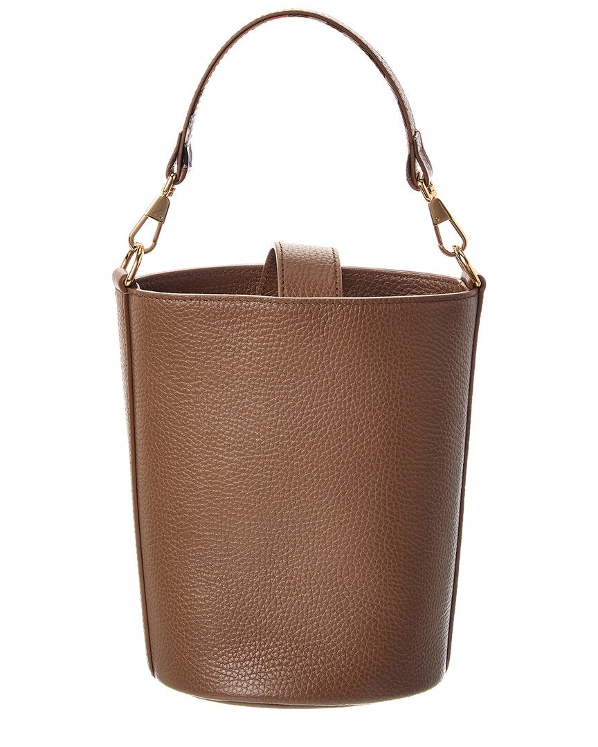 small leather bucket bag