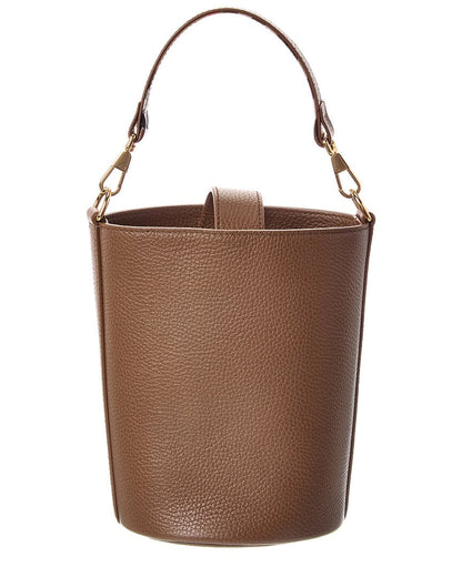 small leather bucket bag