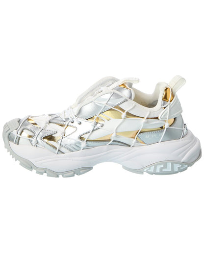 leather & mesh sneaker