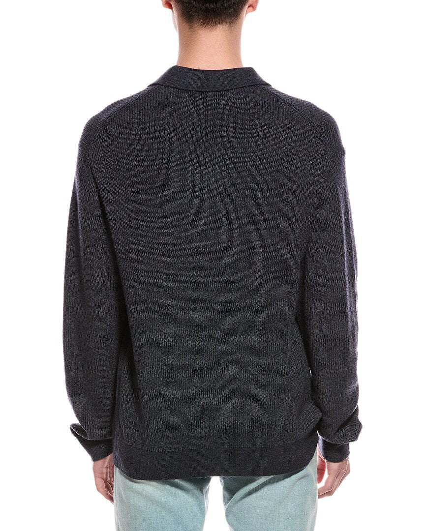 ribbed polo sweater