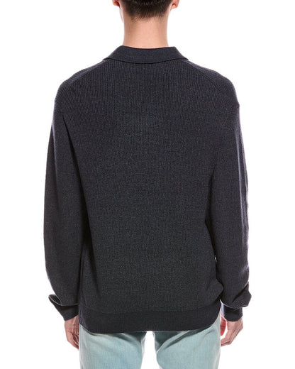 ribbed polo sweater