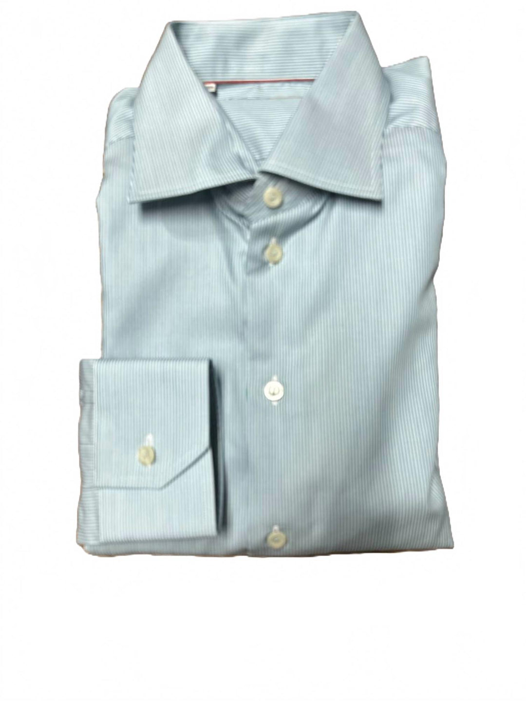 men contemporary fit dress shirt in green stripe