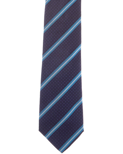 blue stripe silk tie
