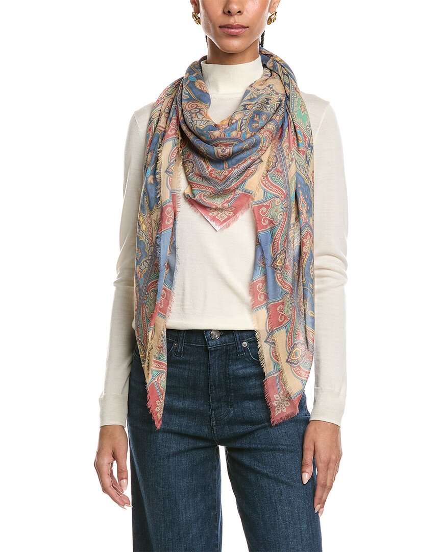logo silk-blend shawl