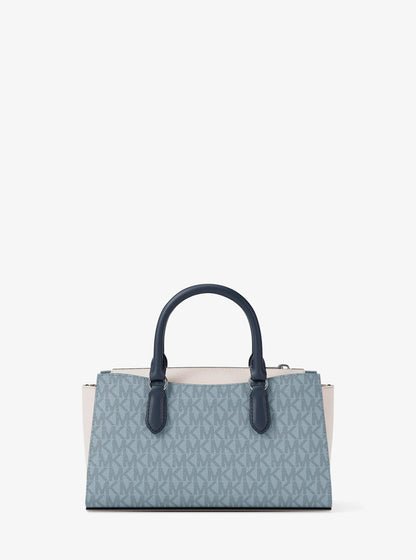 arden small color-block signature logo messenger bag