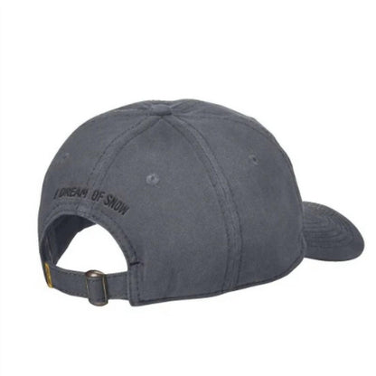 men's i dream of snow adjustable baseball cap dad hat in gray