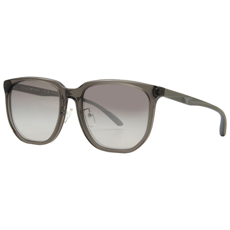Grey Gradient Mirror Silver Square Men's Sunglasses
