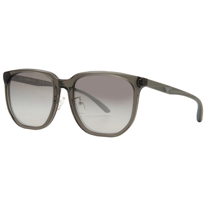 Grey Gradient Mirror Silver Square Men's Sunglasses