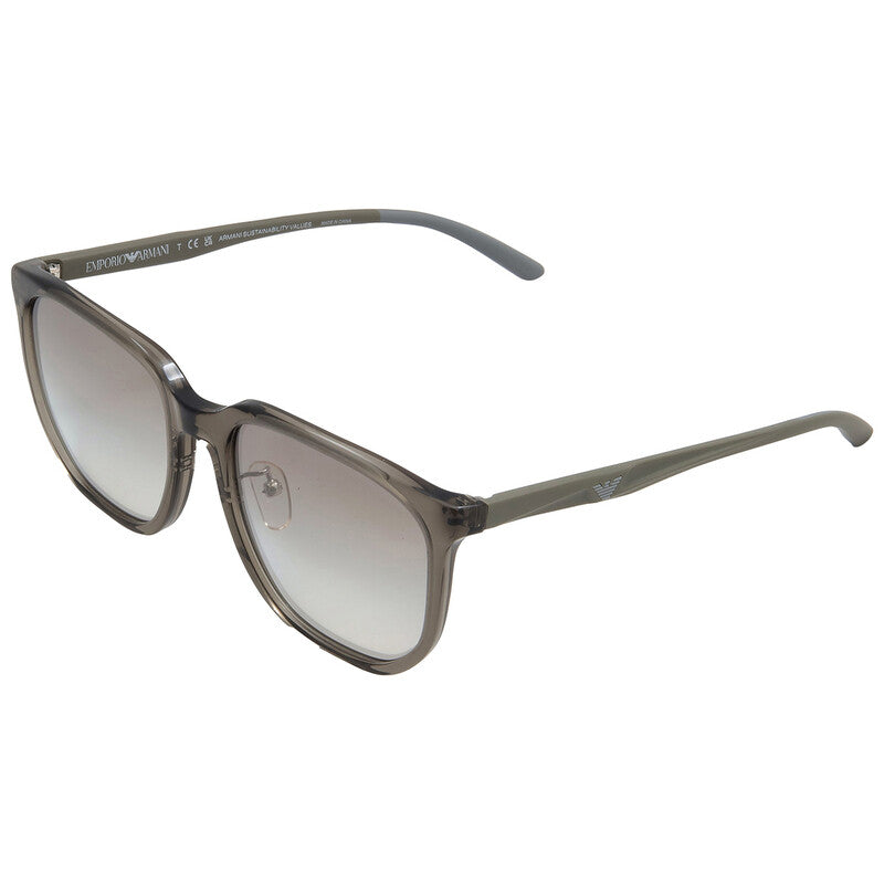 Grey Gradient Mirror Silver Square Men's Sunglasses
