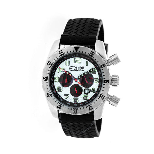 Equipe, Headlight Chronograph White Dial Black Leather Men's Watch