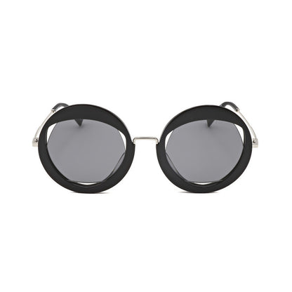 Ladies Black Round Sunglasses