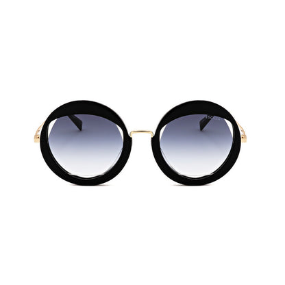 Ladies Black Round Sunglasses