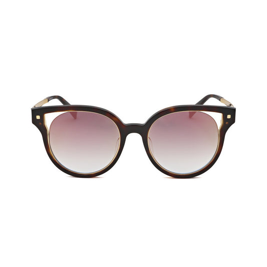 Ladies Brown Round Sunglasses