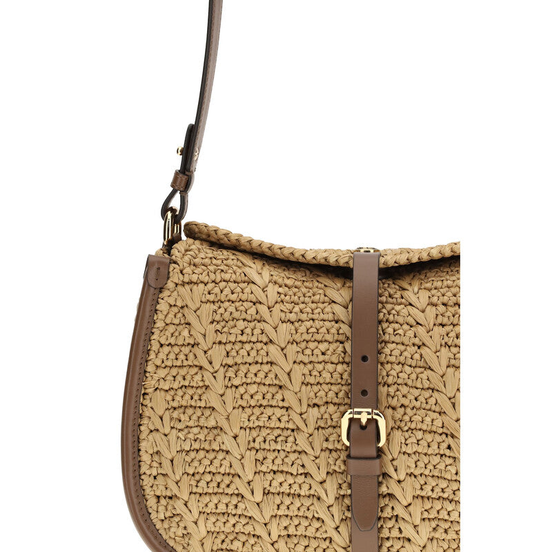 Raffia Crochet Pony Shoulder Bag