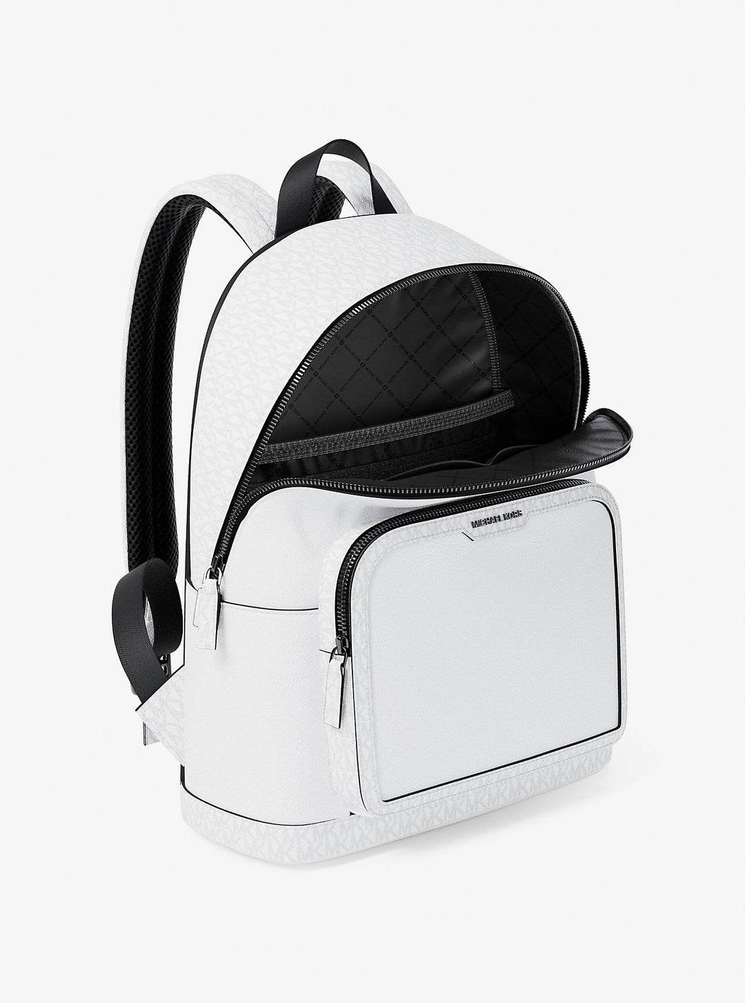 cooper medium pebbled leather and signature logo commuter backpack