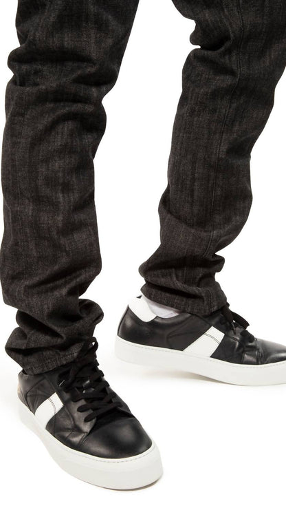 japanese denim slim jeans in black