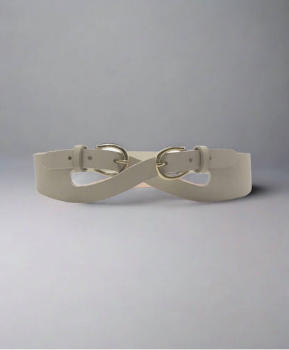 women's criss cross belt in putty