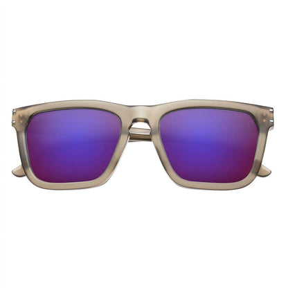 men's gravita sunglasses in dust - matte grey / amethyst flame flash lens