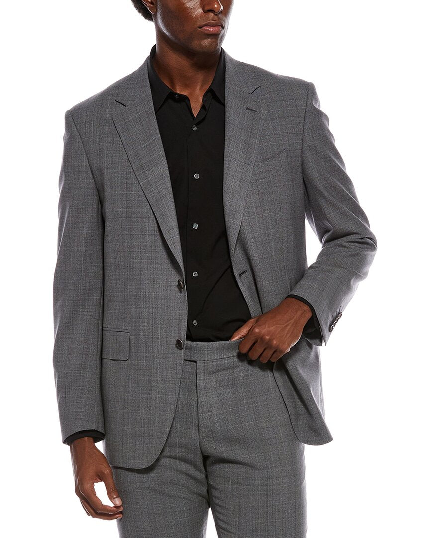 2pc wool suit with flat front pant