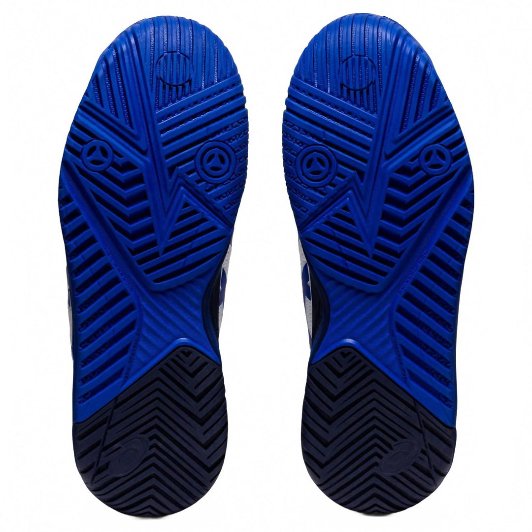 women's gel-resolution 8 tennis shoes in white/lapis lazuli blue