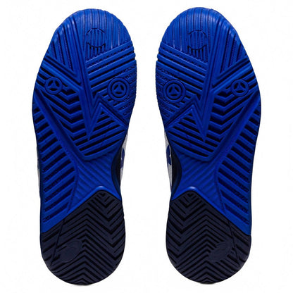 women's gel-resolution 8 tennis shoes in white/lapis lazuli blue