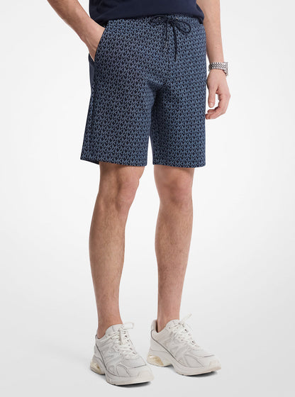 signature logo cotton blend shorts