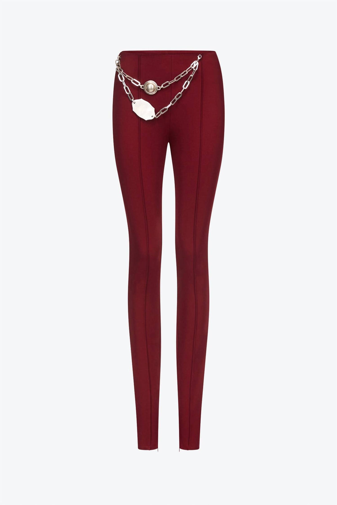 chain belt legging in red