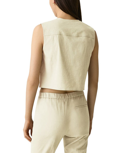 linen-blend vest