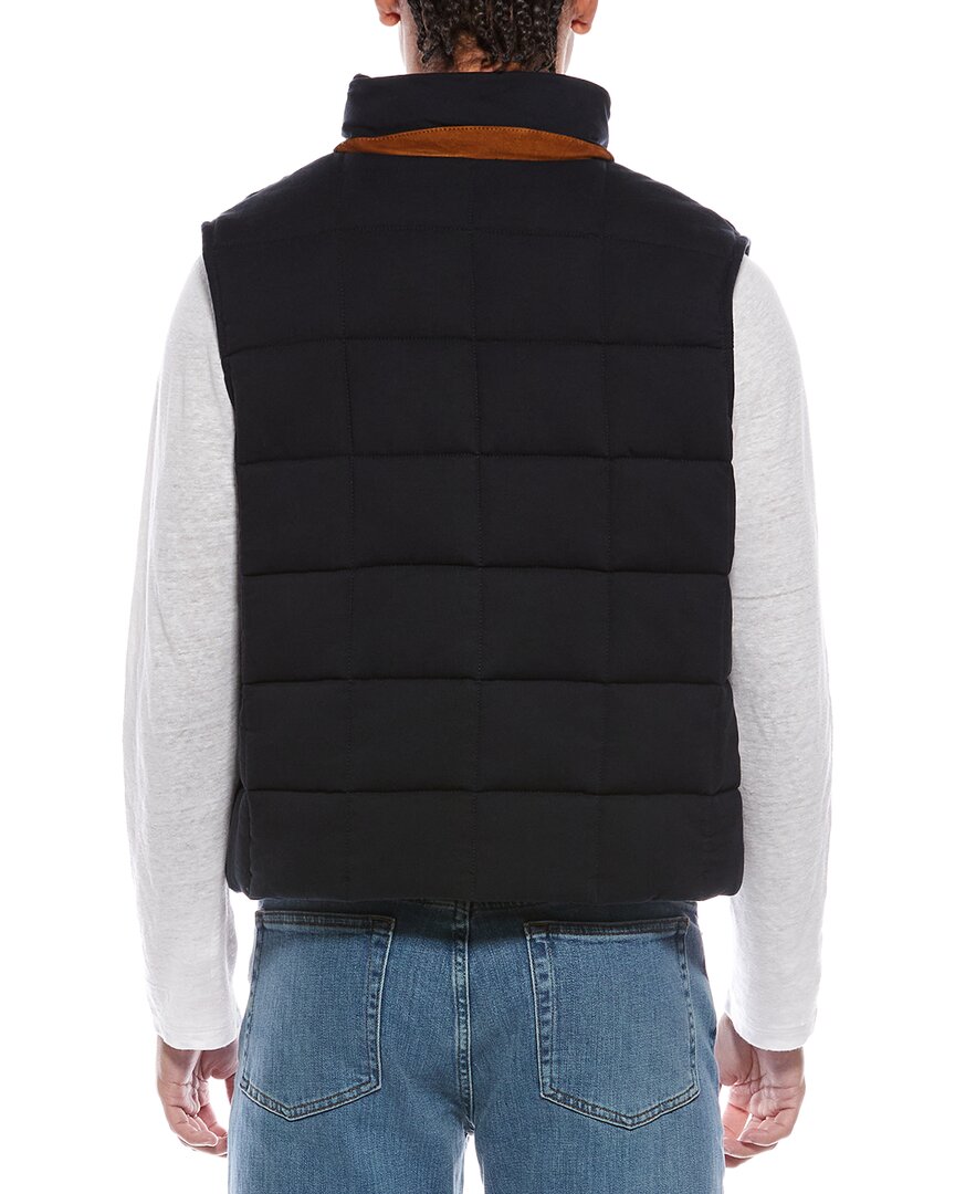 suede-trim quilted vest