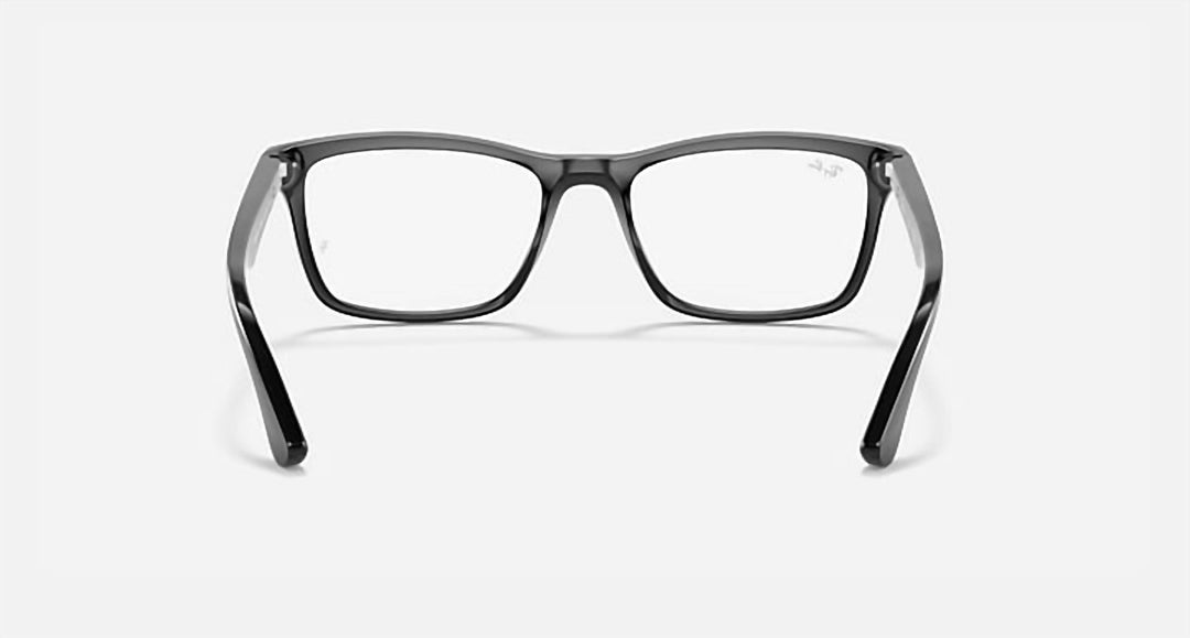 men's square optic eyeglasses in polished black