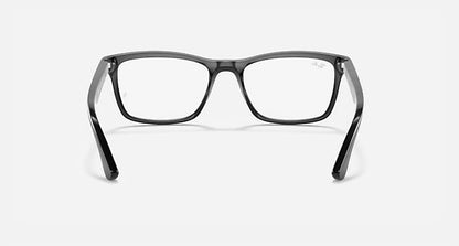 men's square optic eyeglasses in polished black